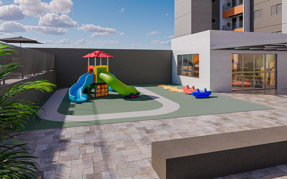 Playground do prédio Spot da Construtora Yticon em Campinas (SP)