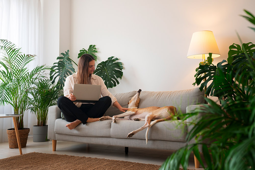 plantas e iluminação são itens essenciais para morar sozinho